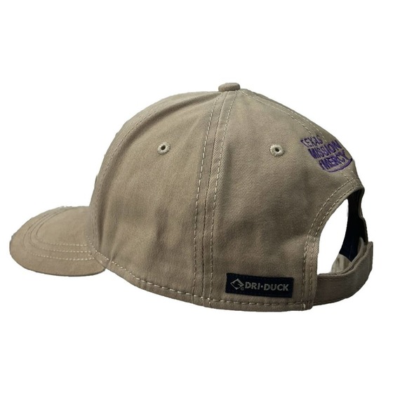 AOS Cap, Austin Oral Surgery Hat Adjustable Strapback DRI-DUCK Patch Logo Tan - Picture 4 of 12